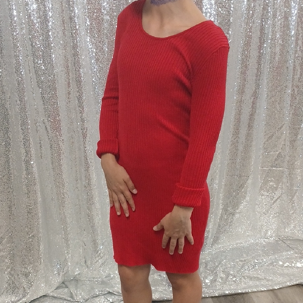 Derek Heart Red Long Sleeve Dress